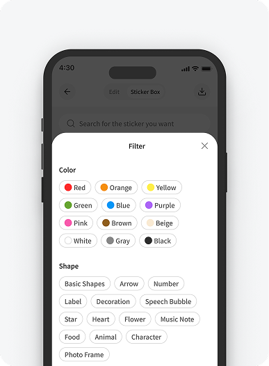 Sticker filter screen
